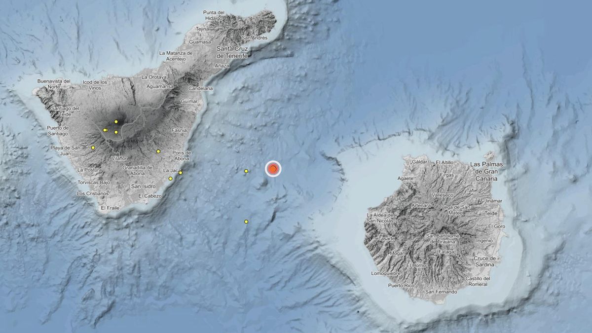 Un terremoto de 3,5 sacude el mar entre Tenerife y Gran Canaria y es sentido en ambas islas