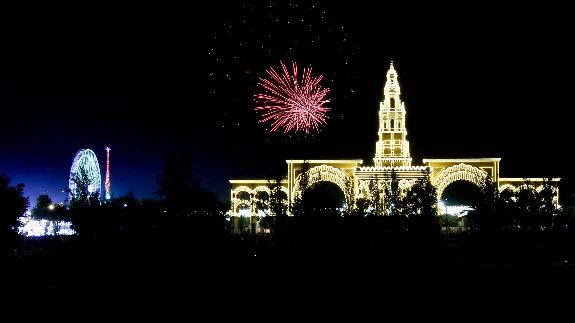 Comienzo de la feria 2026 y fuegos artificiales