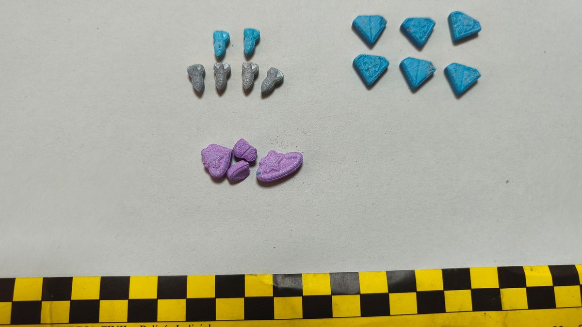 Pastillas de éxtasis incautadas por la Guardia Civil en Villanueva de Córdoba.