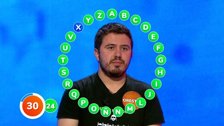 Orestes asombró en 'Pasapalabra' con 22 aciertos del tirón y no se llevó el bote por una letra: "La tenía estudiadísima"