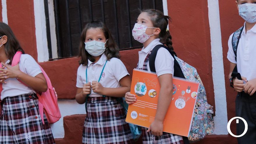 Alumnos del Colegio La Inmaculada en su vuelta al cole