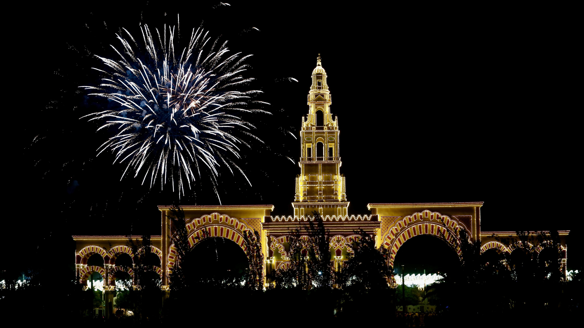 Comienzo de la feria 2026 y fuegos artificiales