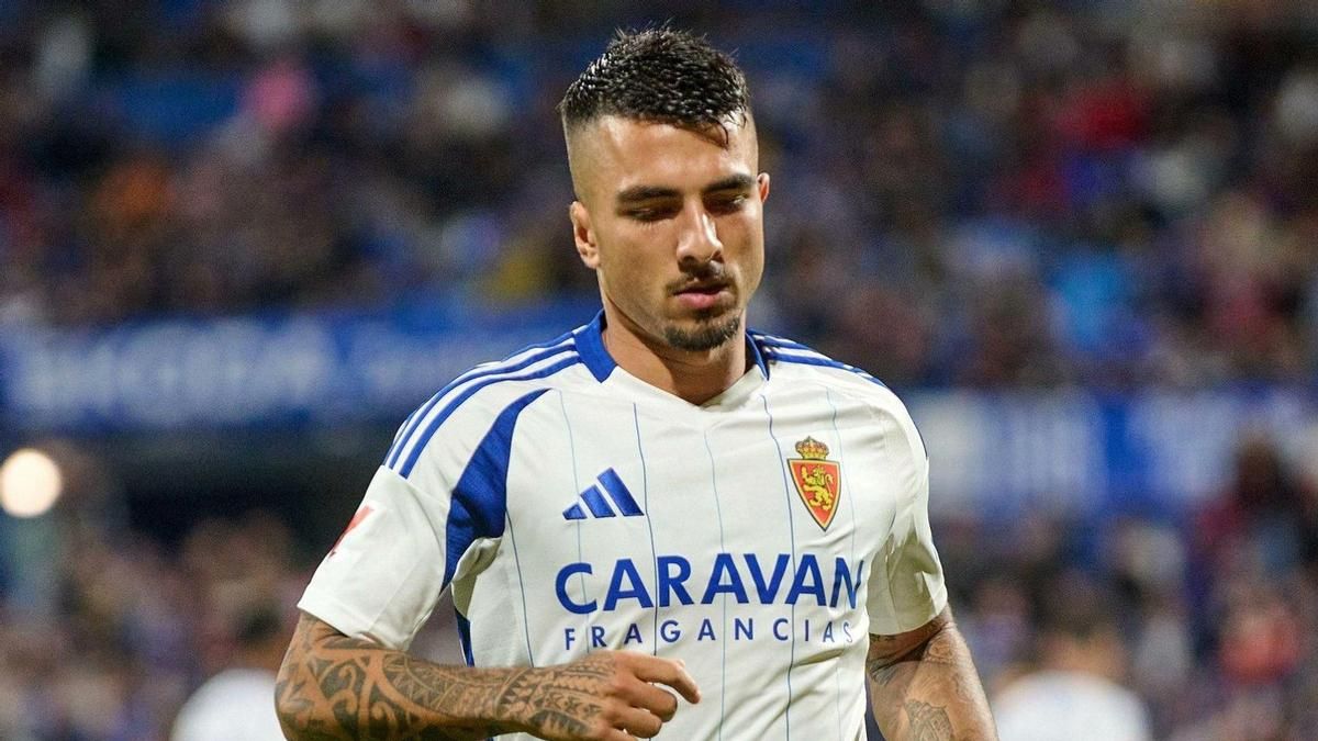 Dani Tasende, durante un partido con el Real Zaragoza