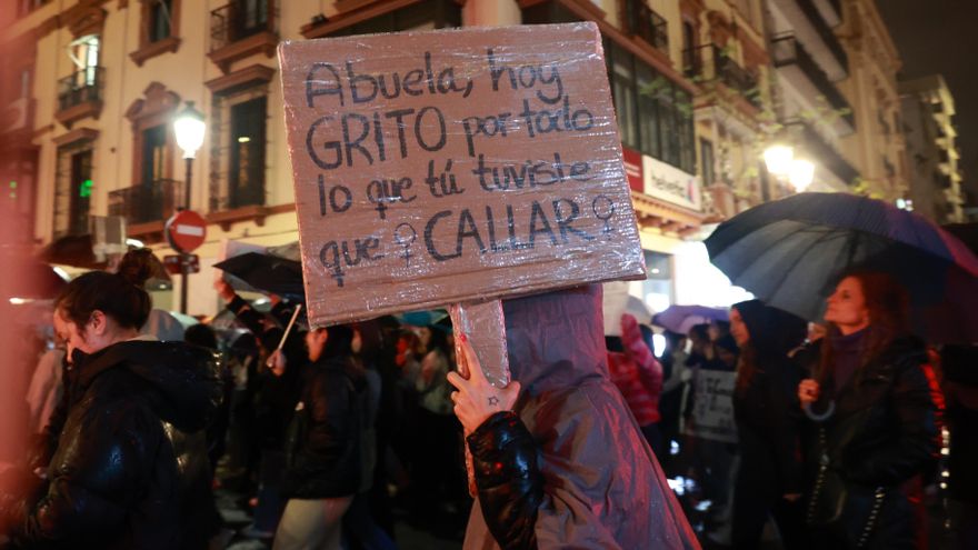 El feminismo inunda las calles de Andalucía: más de 30.000 personas salen a defender la igualdad pese al temporal