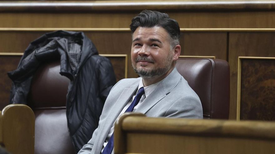 El portavoz de ERC, Gabriel Rufián, al inicio de la sesión de control celebrada este miércoles en el Congreso.