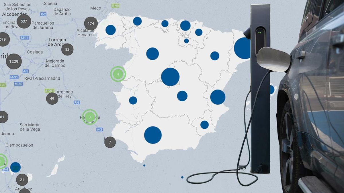 Mapa de cargadores eléctricos