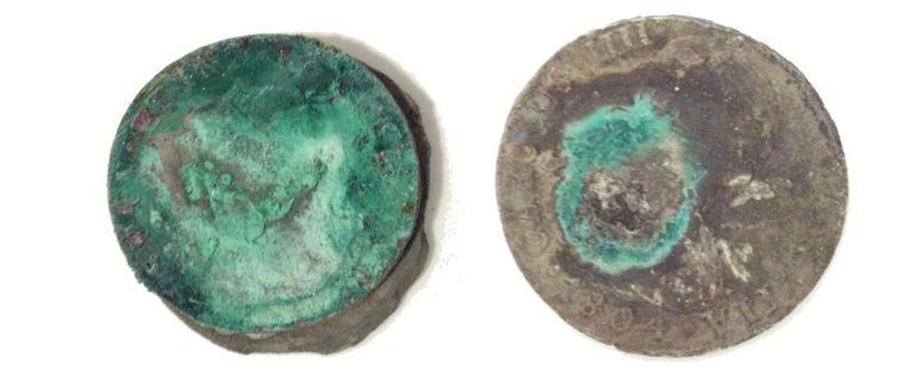 Algunos ejemplos de los tipos de corrosión que presentan las monedas