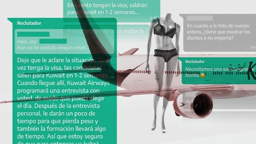 El chat con las instrucciones a las azafatas elegidas para Kuwait Airways: "Te darán un poco de tiempo para perder peso"