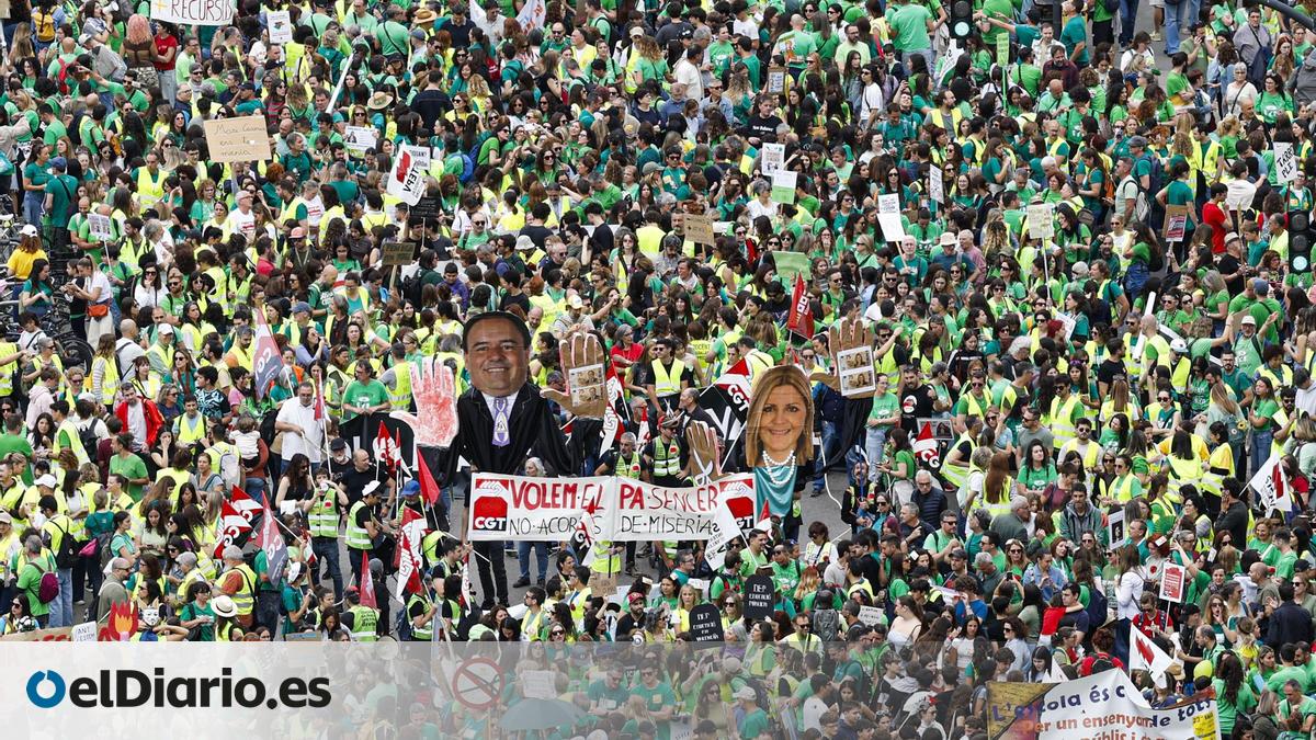La movilización histórica de los docentes empieza a quemar a Pérez Llorca que aún no sabe si será candidato del PP en 2027