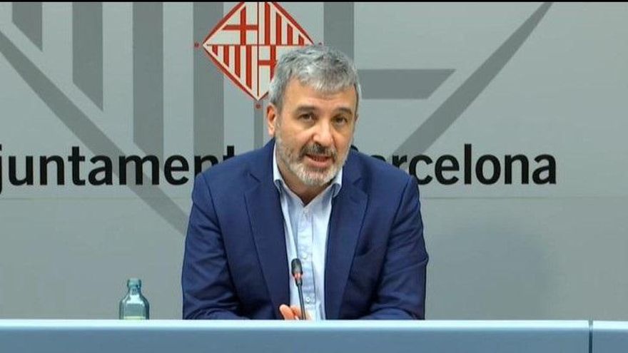 El teniente de alcalde Jaume Collboni, durante la rueda de prensa de este lunes.