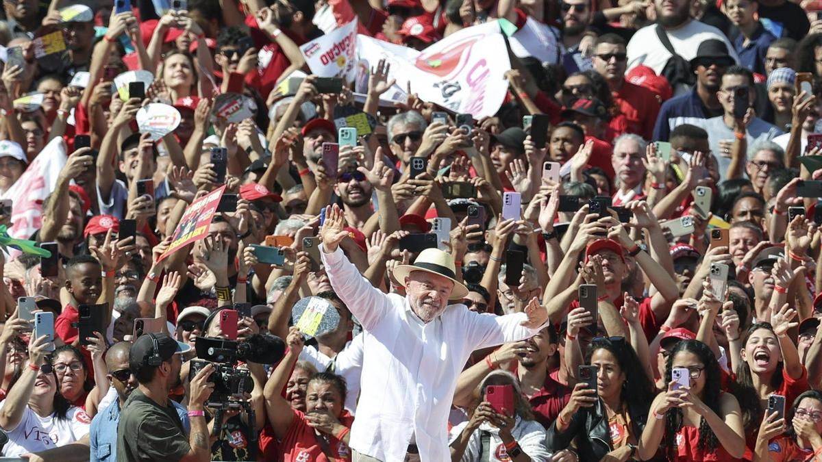 Lula, durante el acto de lanzamiento de la campaña electoral celebrado el pasado fin de semana.