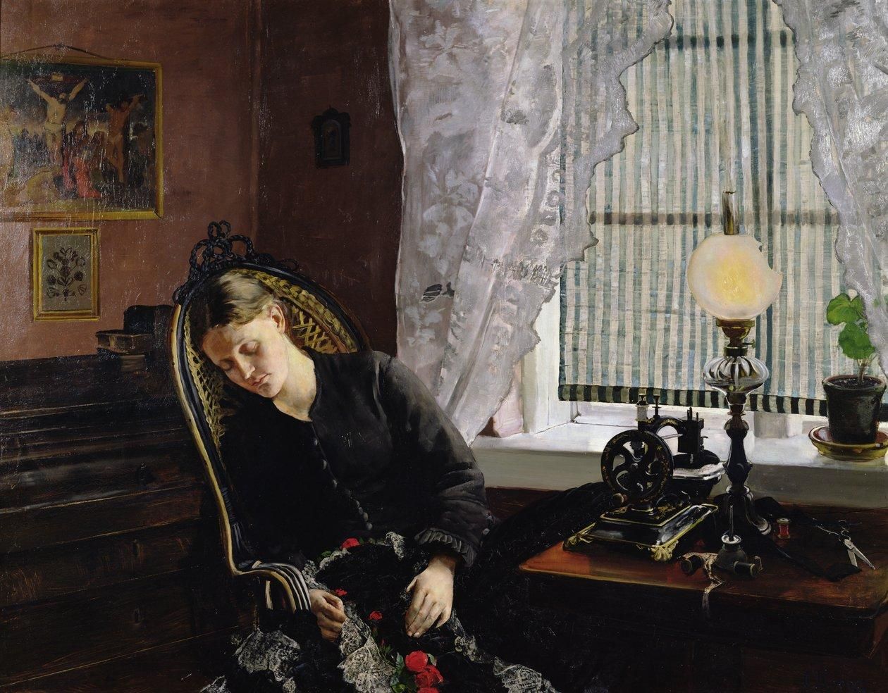 El cuadro 'La costurera' (1881) de Christian Krohg