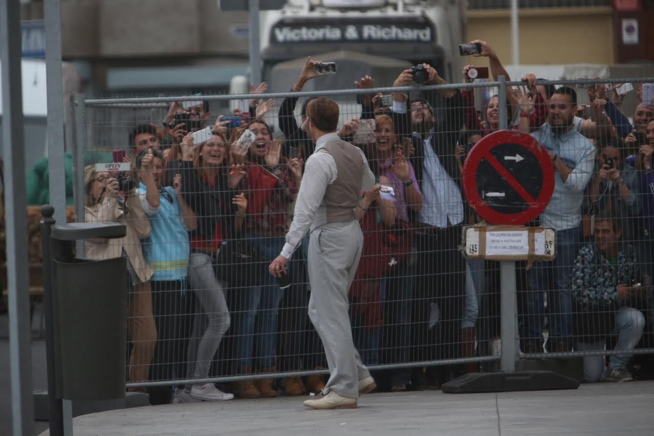 Brad Pitt, en la Plaza de Manuel Becerra. (ALEJANDRO RAMOS)