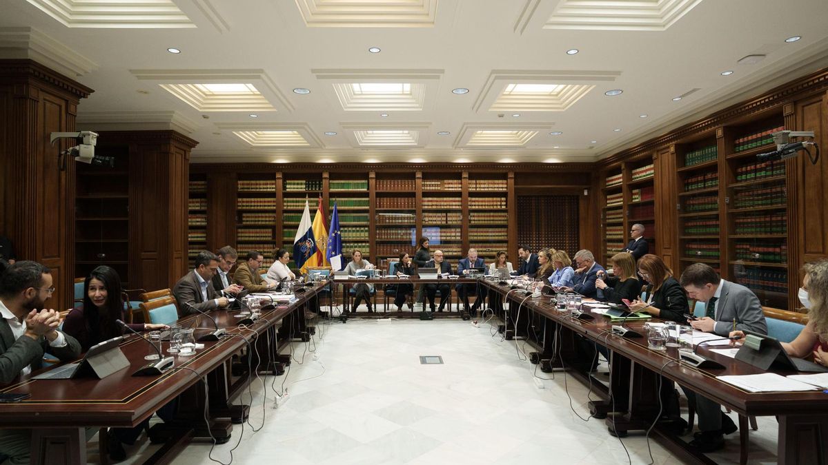 Comisión de Presupuestos y Hacienda del Parlamento de Canarias, este jueves.