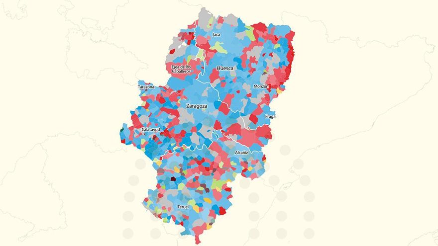 Los resultados de las elecciones en Aragón 2026, municipio a municipio