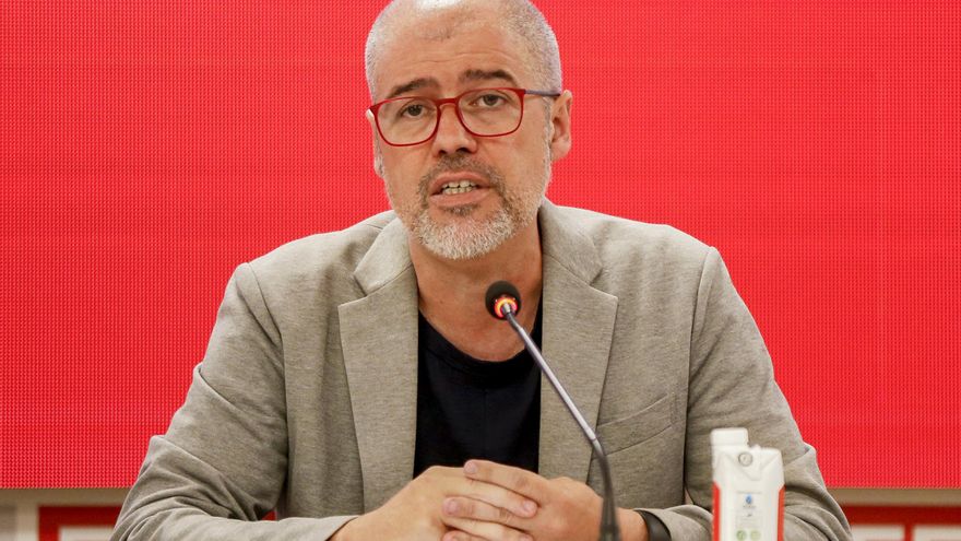 El secretario general de CCOO, Unai Sordo, en rueda de prensa en Madrid. EFE/Víctor Casado/Archivo