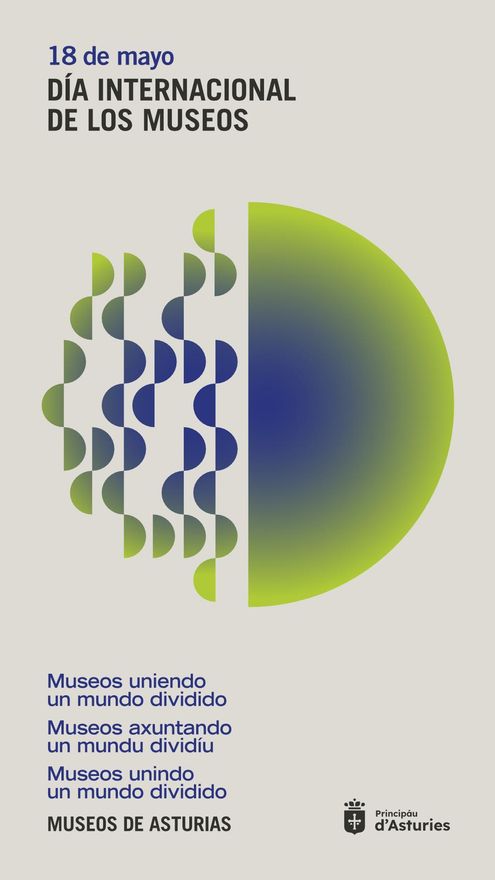 Cartel que anuncia el Día Internacional de los Museos bajo el lema 'Museos uniendo un mundo dividido'