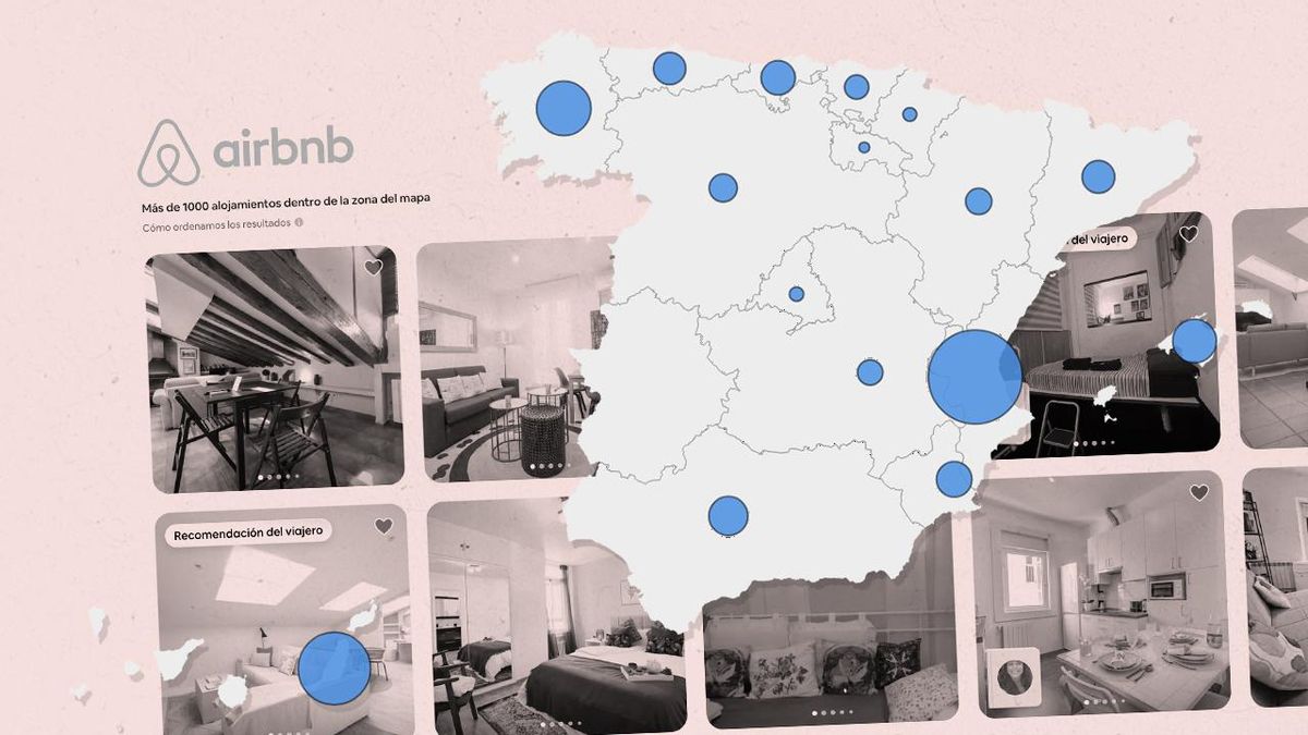 El mapa de las 65.000 viviendas turísticas ilegales por las que Consumo ha impuesto una multa millonaria a Airbnb