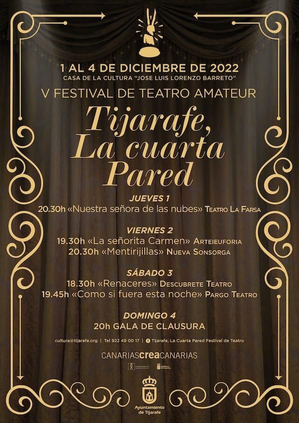 Cartel del V Festival de Teatro Amateur ‘Tijarafe, la cuarta pared'.