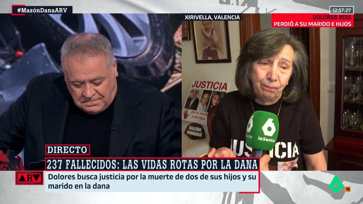 Ferreras se rompe en 'Al Rojo Vivo' con la historia de Dolores, víctima de la DANA: "Tus lágrimas son las nuestras"