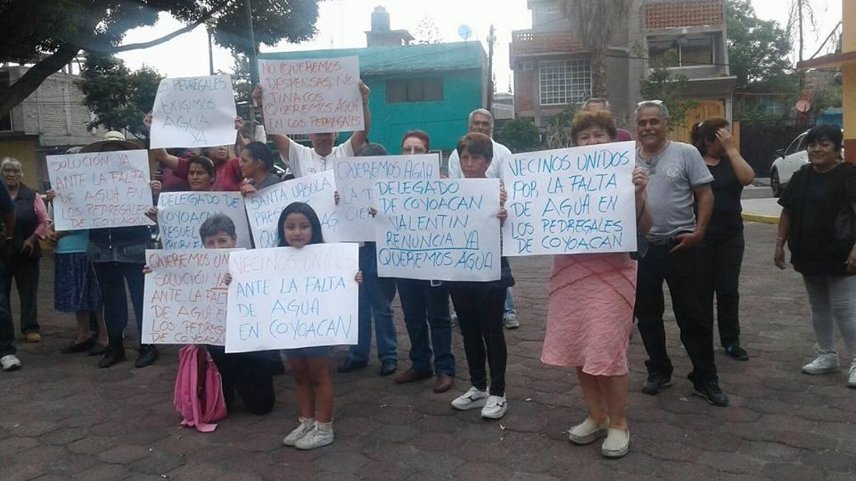 Protestas en Pedregales de Coyoacán por la falta de agua.