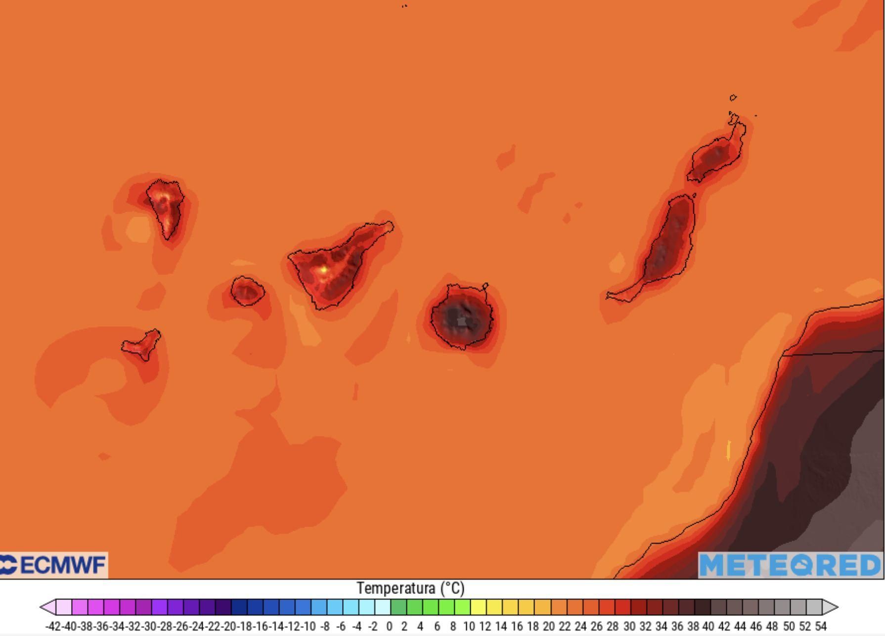 Temperaturas previstas para este lunes en Canarias