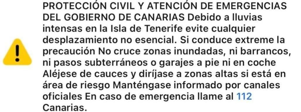 Mensaje de ES ALERT enviado este martes, 24 de marzo.