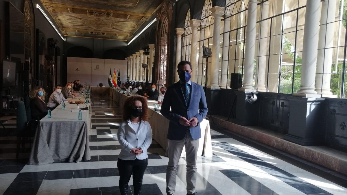 El Comité de Entidades Representantes de Personas con Discapacidad (Cermi) y el presidente de la Junta de Andalucía, Juanma Moreno (PP), se reúnen.