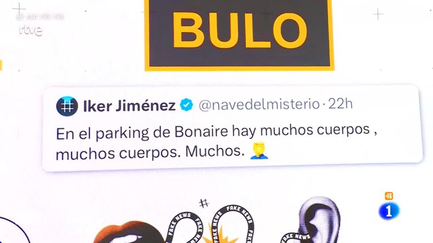 'Mañaneros' de TVE señala a Iker Jiménez por el bulo del parking de Bonaire: "Alimentan el horror dentro del desastre"
