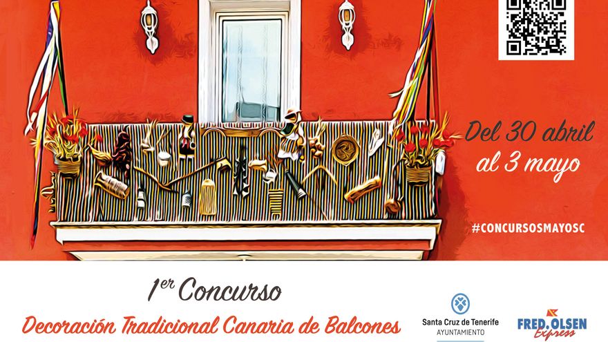 Cartel del concurso de balcones en Santa Cruz.