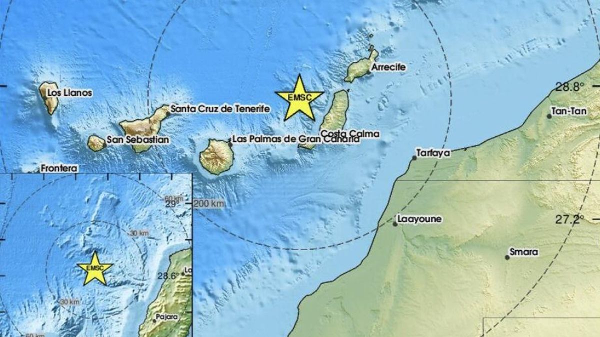 Un terremoto de 4,8 se deja sentir en varias islas de Canarias