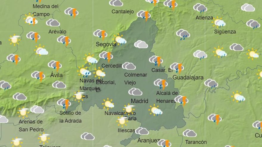 Alerta por tormentas intensas en Madrid para este lunes y martes