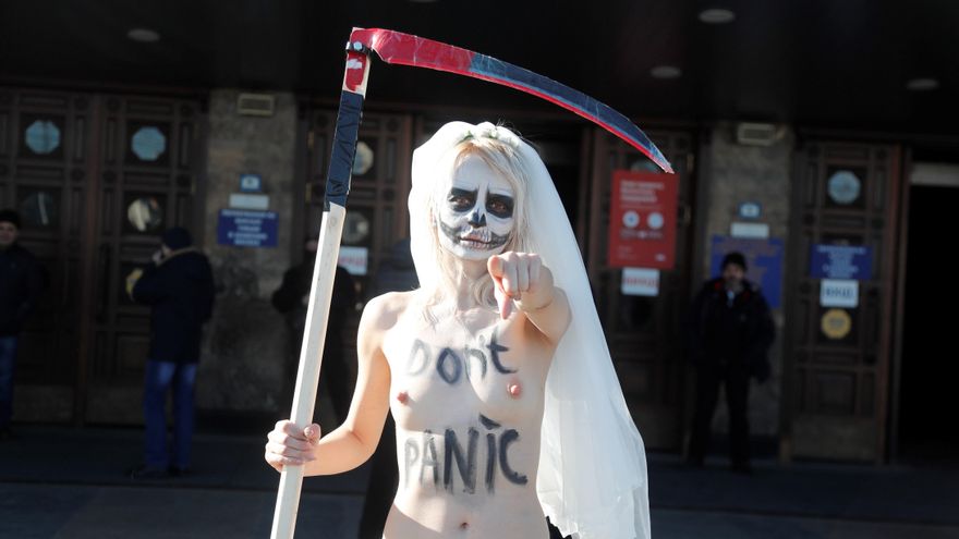 Activista de Femen en Kiev
