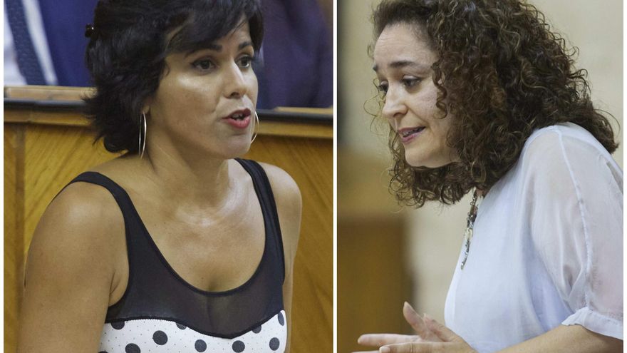 Teresa Rodríguez e Inmaculada Nieto durante sus intervenciones.