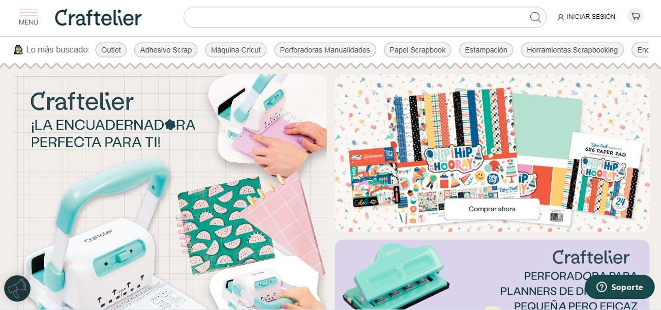 La página web del comercio electrónico de manualidades con sede en León Craftelier.