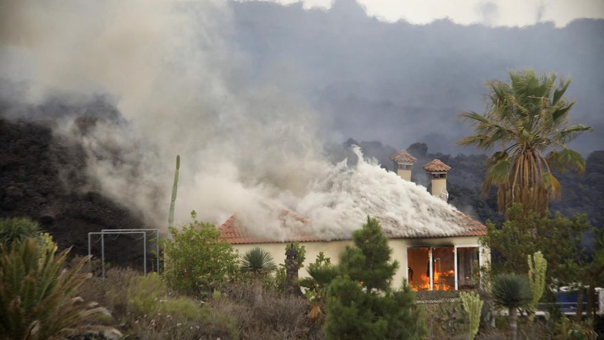 Casa afectada por la lava en La Palma