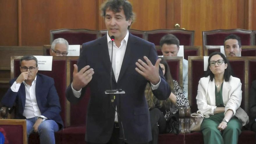 David Sánchez, hermano del presidente del Gobierno, durante el juicio el pasado jueves. EFE/Captura señal de la Audiencia Provincial de Badajoz/SOLO USO EDITORIAL/SOLO DISPONIBLE PARA ILUSTRAR LA NOTICIA QUE ACOMPAÑA (CRÉDITO OBLIGATORIO)/ MEJOR CALIDAD DISPONIBLE