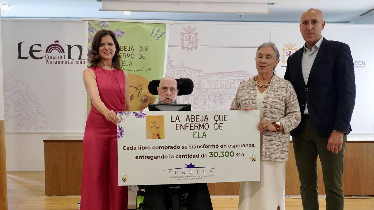 El libro ‘La abeja que enfermó de ELA’ dona 30.000 euros a Fundela para destinarlo a investigación