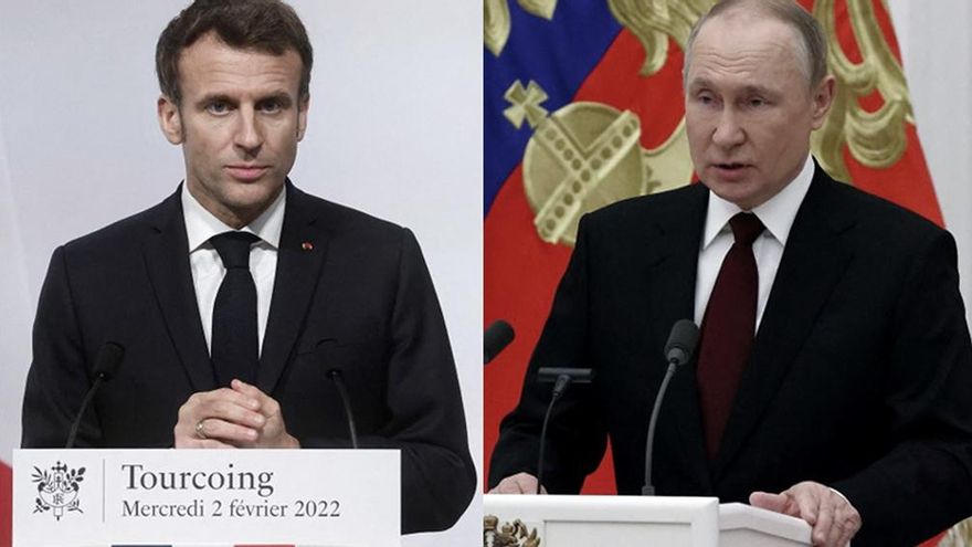 Después de hablar con Putin, Macron cree que "lo peor está por venir" en Ucrania