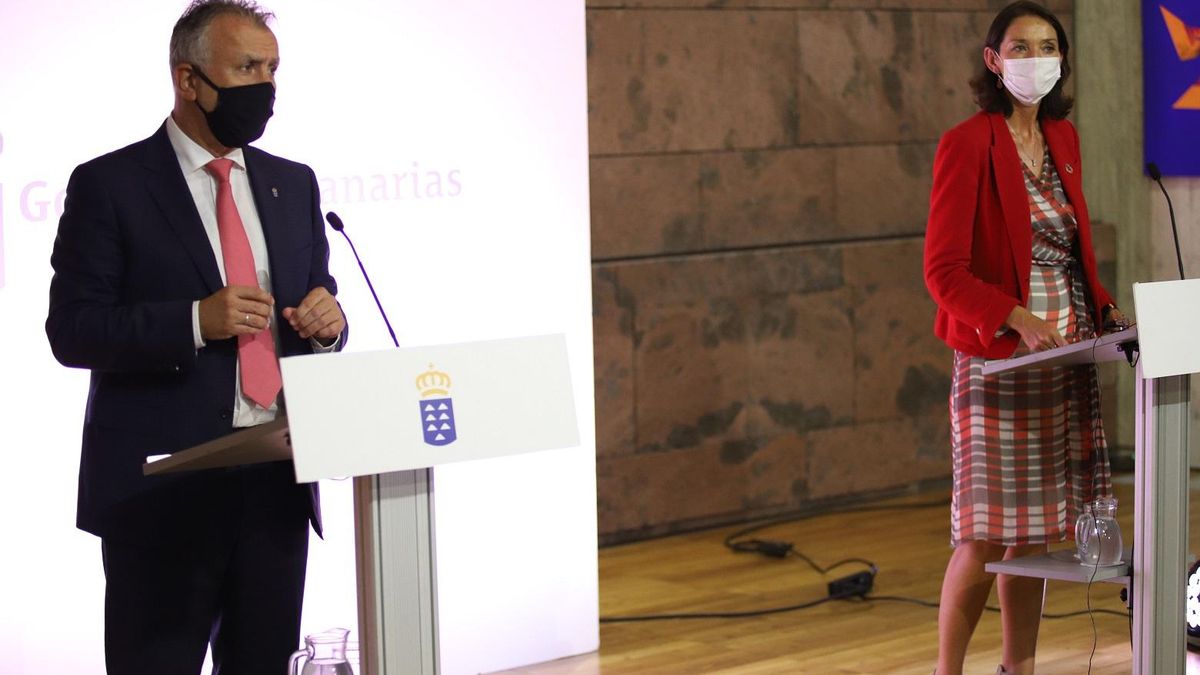 Ángel Víctor Torres y Reyes Maroto este jueves.