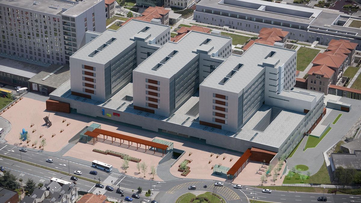 Infografía del proyecto de construcción de las Tres Torres del Hospital Universitario Marqués de Valdecilla.