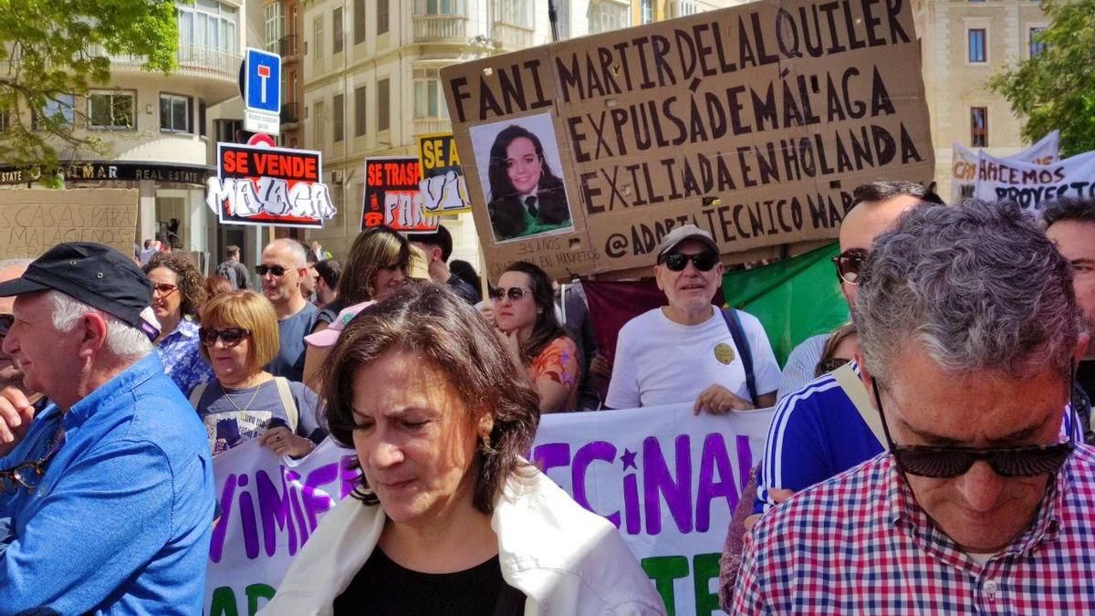 Manifestantes en la protesta de Málaga, este sábado
