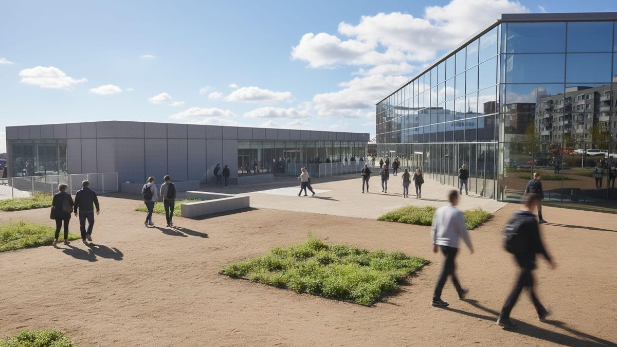 Recreación del futuro polideportivo de Sanchinarro