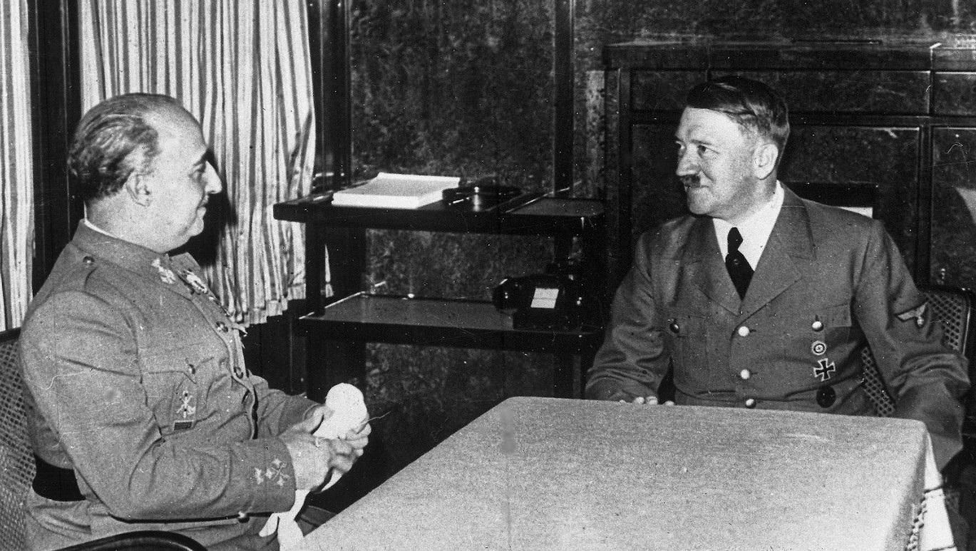 Franco y Hitler durante la entrevista de Hendaya, en 1940.