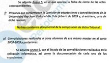 Documentación remitida por la Rey Juan Carlos al juzgado respecto al máster de Pablo Casado