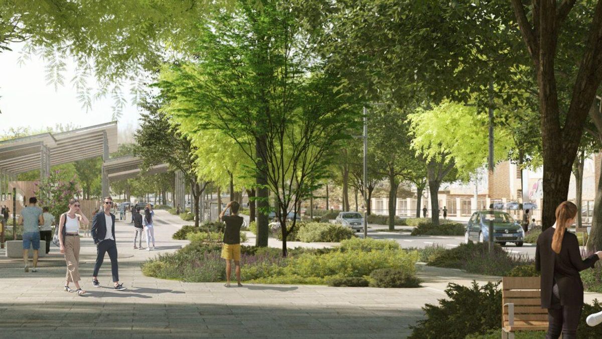 La pérgola que se instalará en Batán, a pie de calle