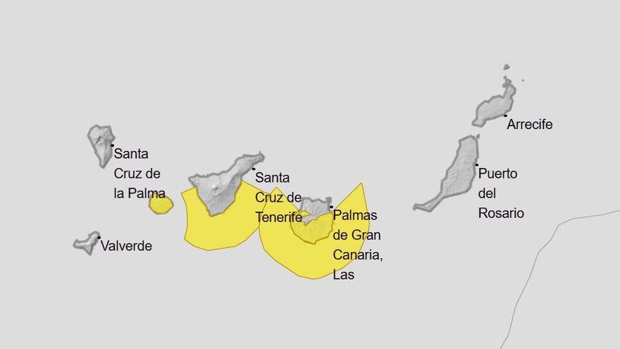 Tres islas de Canarias, en aviso amarillo este domingo por viento y mala mar