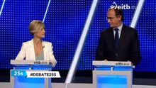 La mirada silenciosa entre Zabala y Alonso durante el debate de los candidatos a lehendakari