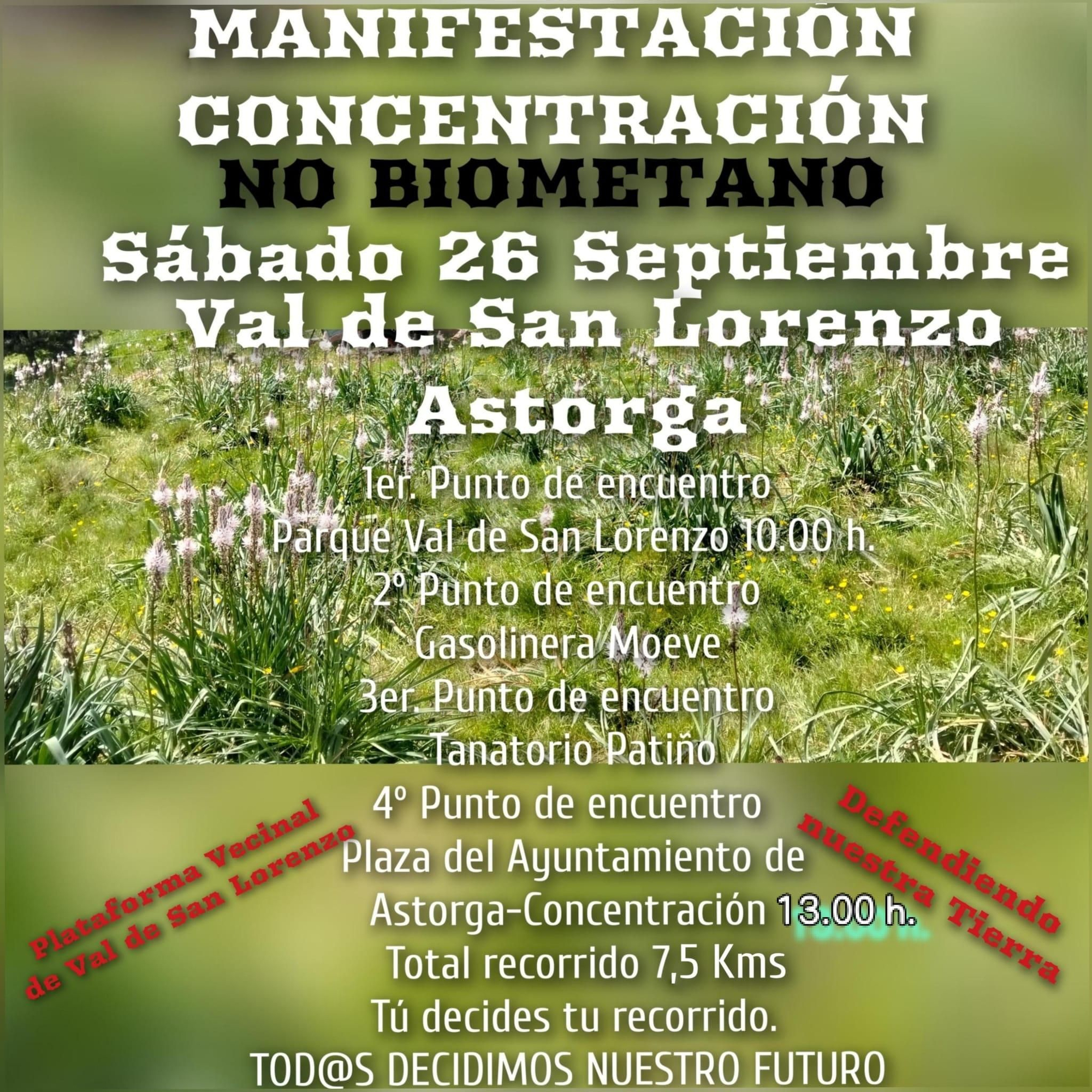 Manifestación de oposición a la planta de biometano de Val de San Lorenzo
