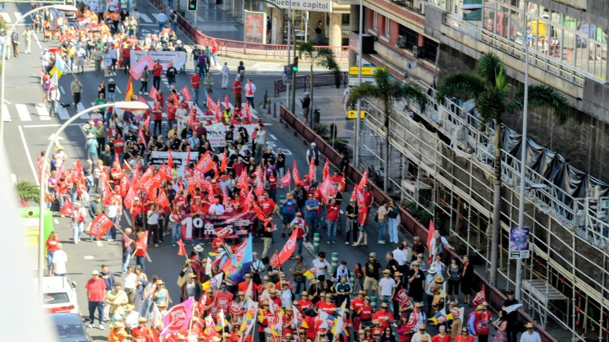 Manifestación del 1 de mayo en Las Palmas de Gran Canaria.